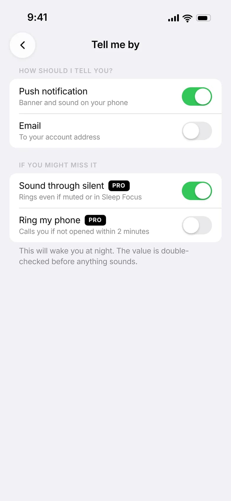 Quiet by default. Loud when it matters.