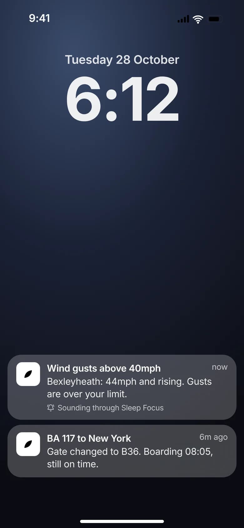 fique notifications on the lock screen