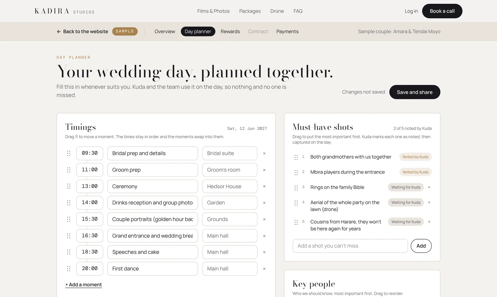 The wedding day, planned together