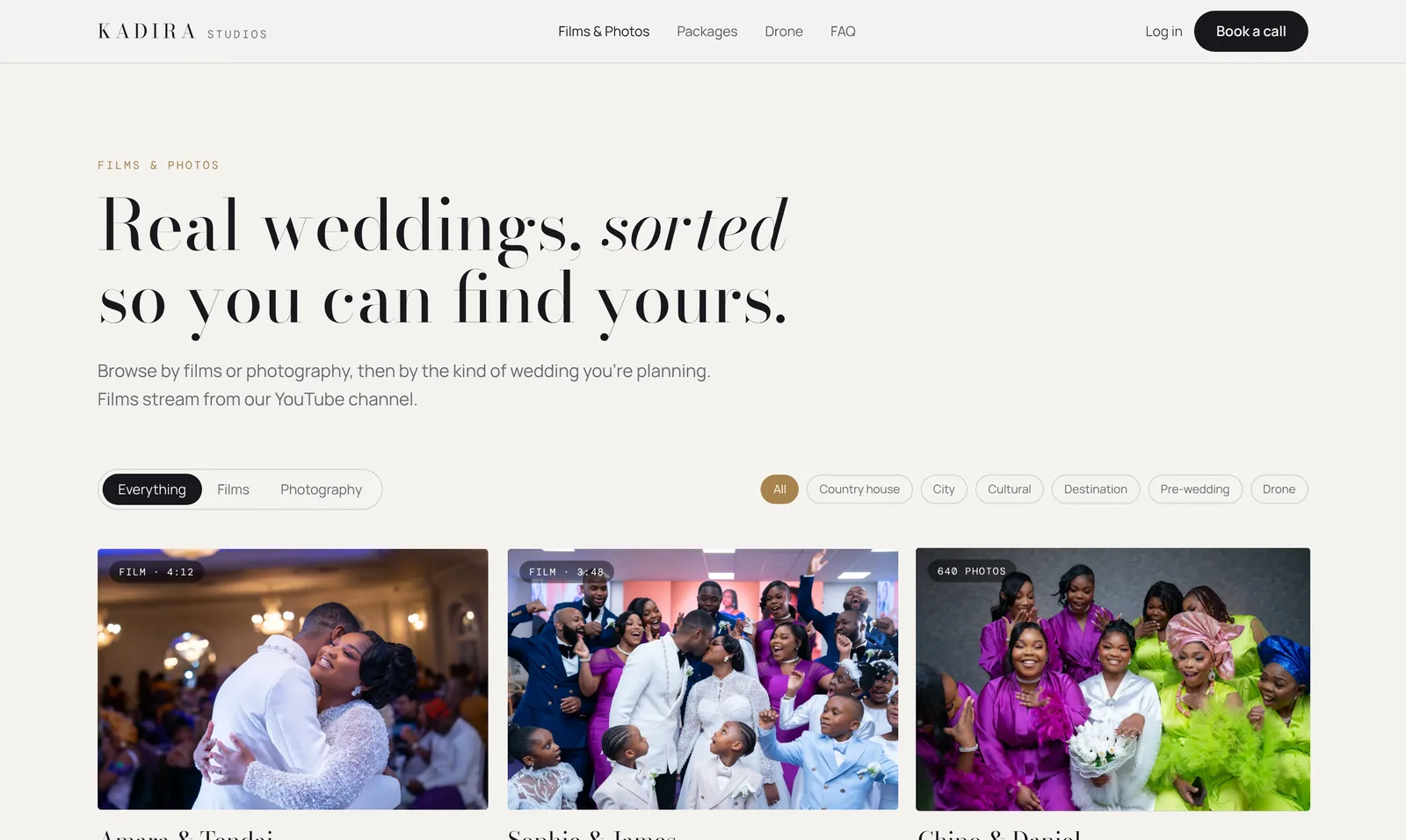 Real weddings, sorted by style